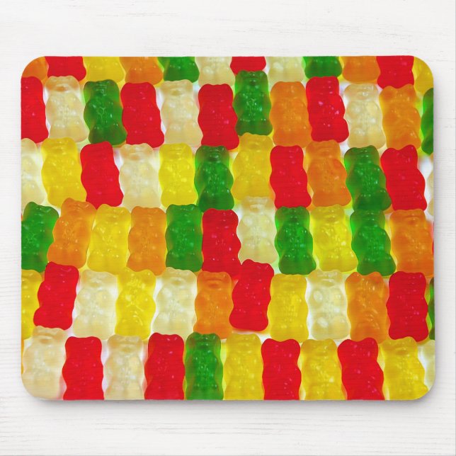 Farbenfrohe Gummi Bärenkuchen Mousepad (Vorne)