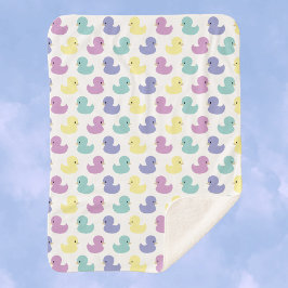 Farbenfrohe Gummi Duckies Baby Kids Sherpa Blanket Sherpadecke