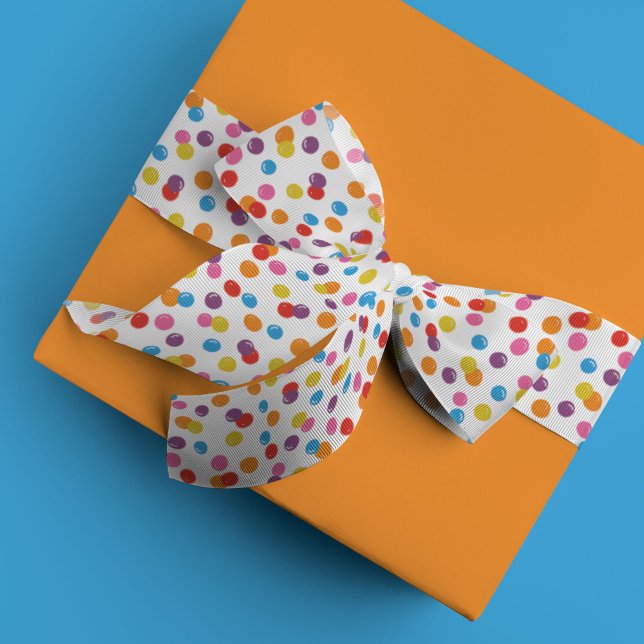 Farbenfrohe Gummi-Muster Satinband (Colorful rainbow bubble gum candy ribbon)