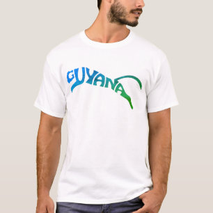 Farbenfrohe Guyana Panther Illustrierte Typografie T-Shirt