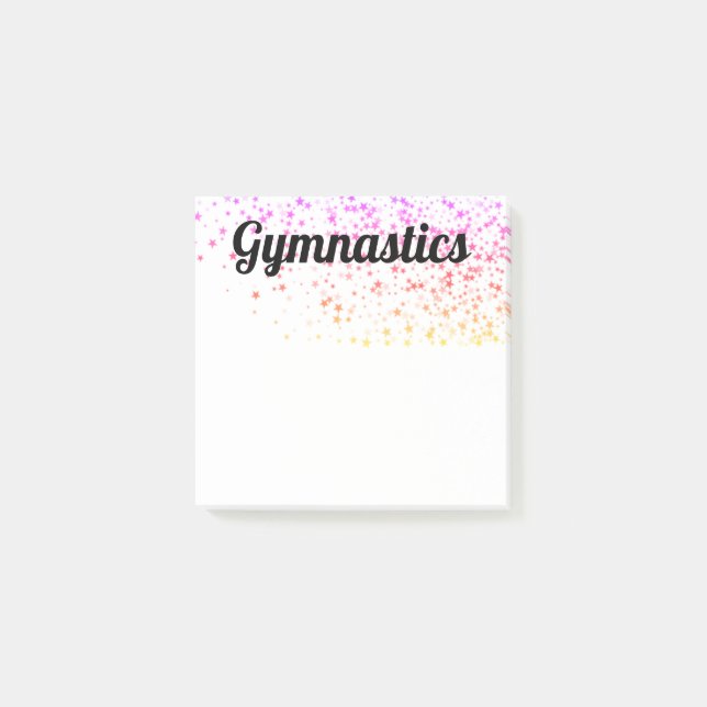 Farbenfrohe Gymnastik Post-It Notes 3" x 3" Klebezettel (Vorderseite)