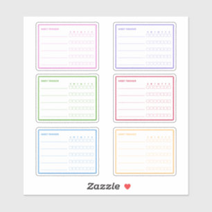 Farbenfrohe Habit Tracker Plane Aufkleber