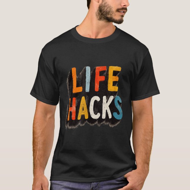 Farbenfrohe Hacks Emblem T-Shirt (Vorderseite)