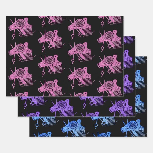 Farbenfrohe Hair Stylist Collection Geschenkpapier Set (Set)