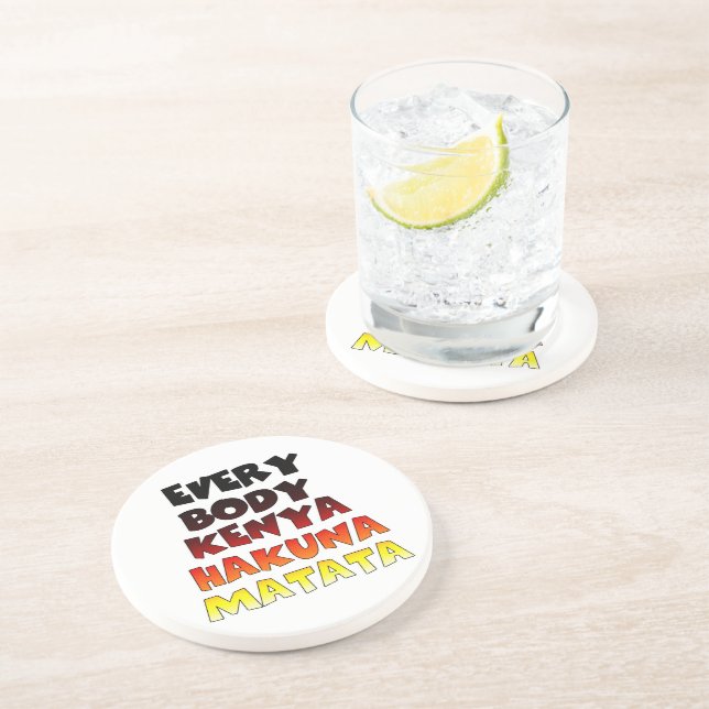 Farbenfrohe Hakuna Matata: Eine Kenyan-Feier Sandstein Untersetzer (Seite)