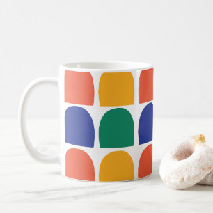 Farbenfrohe Halbkreisgeometrie Kaffeetasse