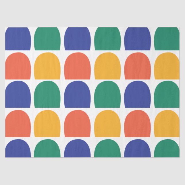 Farbenfrohe Halbkreisgeometrie Seidenpapier (Vorderseite)