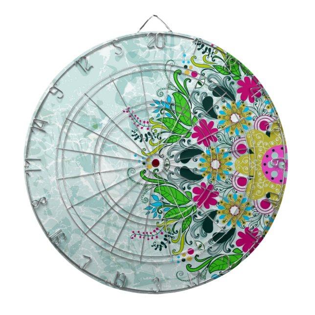 Farbenfrohe Halbleiter-Retro-Wirbel Dartscheibe (vorne)