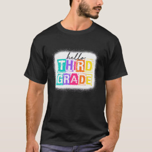 Farbenfrohe Hallo Dritter Platz Vintag 1. Tag O T-Shirt