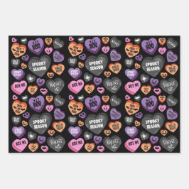 Farbenfrohe Halloween-Bonbons Geschenkpapier Set