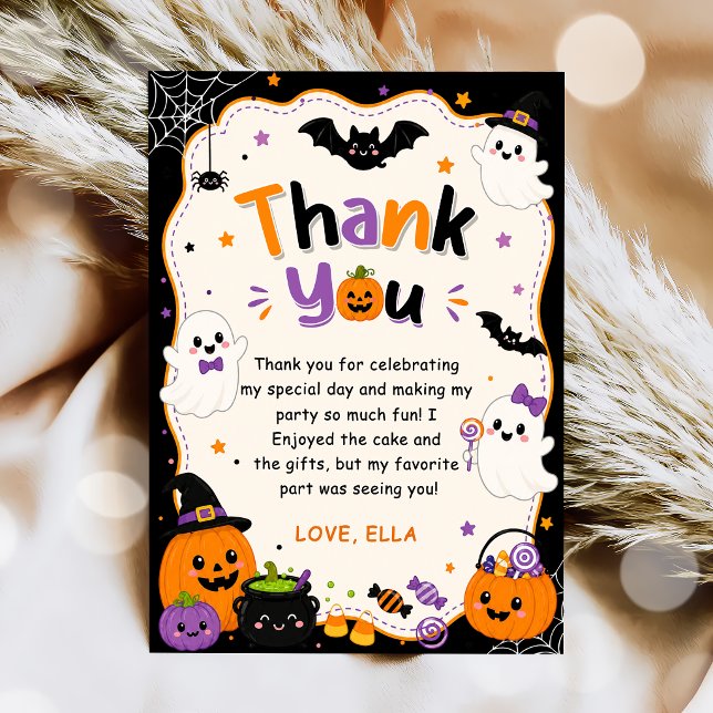 Farbenfrohe Halloween-Party Danke Karte (Von Creator hochgeladen)