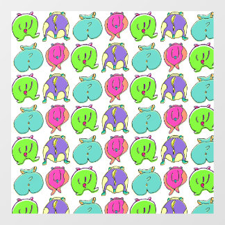 Farbenfrohe Hamster-Hintern-Muster Fensteraufkleber