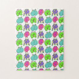 Farbenfrohe Hamster-Hintern-Muster Puzzle