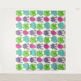 Farbenfrohe Hamster-Hintern-Muster Wandteppich