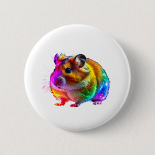 Farbenfrohe Hamsterkunst Button