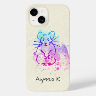Farbenfrohe Hamsterkunst über Papiertexte: Persona Case-Mate iPhone Hülle