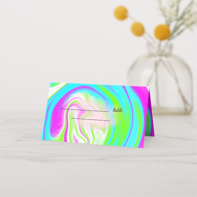 Farbenfrohe handbemalte Acrylflüssigkeit für die H Platzkarte (Vorderseite)