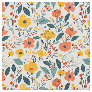 Farbenfrohe handbemalte Blume Stoff