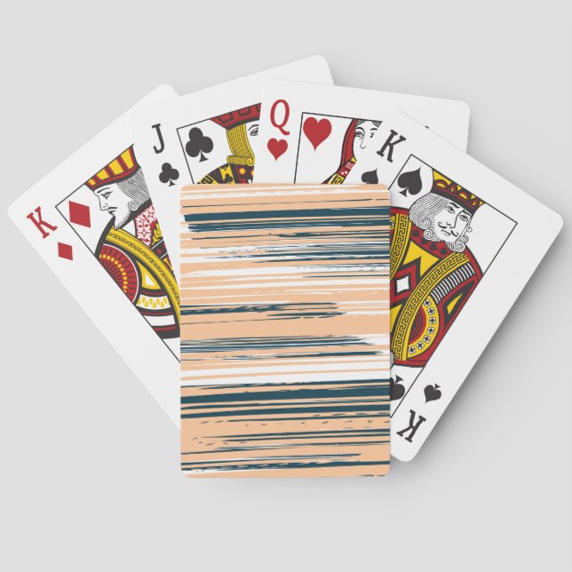Farbenfrohe handbemalte Linien Spielkarten (Rückseite)