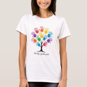 Farbenfrohe Handdruckstruktur des T - Shirt der Le