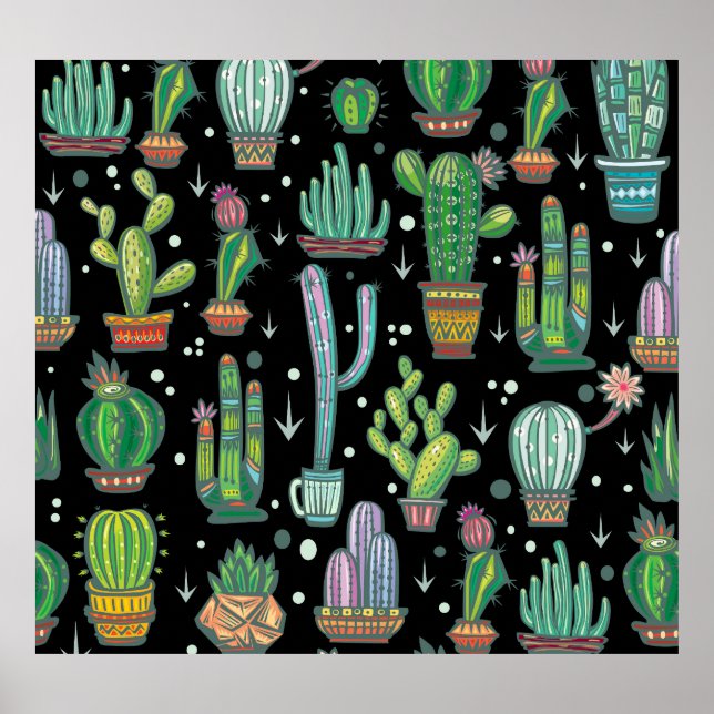 Farbenfrohe handGezeichnet Punkte: Abstrakt Vintag Poster (Vorne)