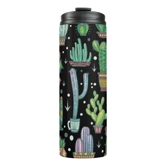 Farbenfrohe handGezeichnet Punkte: Abstrakt Vintag Thermosbecher (Vorderseite)