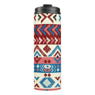 Farbenfrohe handGezeichnet Tribal-Muster Thermosbecher