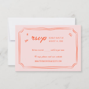 Farbenfrohe handgezeichnete Hochzeitskarte für Spa RSVP Karte