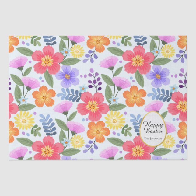 Farbenfrohe handgezeichnete, lebendige, floralrosa seidenpapier (Vorderseite)