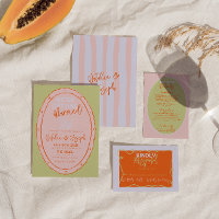 Farbenfrohe handgezeichnete polsternförmige Hochze