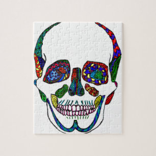 Farbenfrohe handgezogene Zuckerkulppermosaike Puzzle