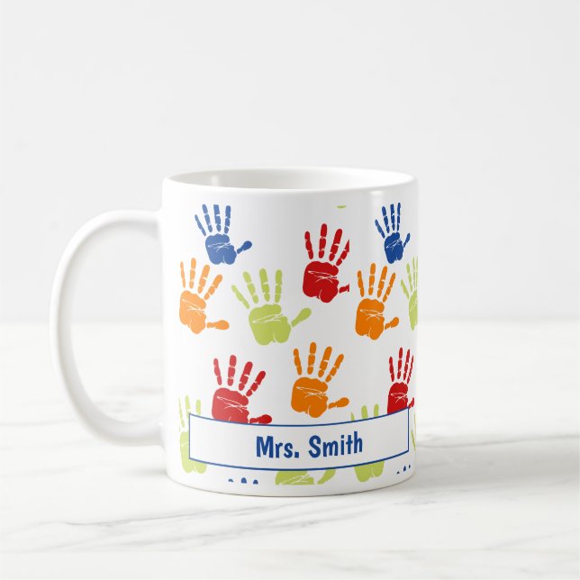 Farbenfrohe Handprint-Tasse Kaffeetasse (Links)
