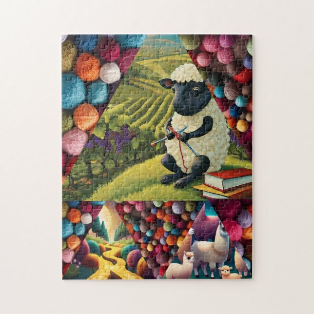 Farbenfrohe Handschuhe aus Schafwolle Puzzle (Vertikal)