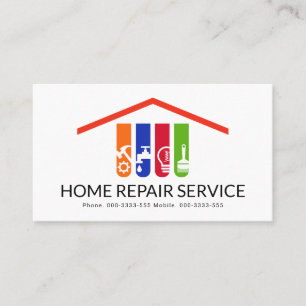 Farbenfrohe Handyman Tools - Dachterrasse Visitenkarte