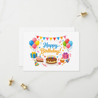 Farbenfrohe Happy Birthday Feier Save The Date