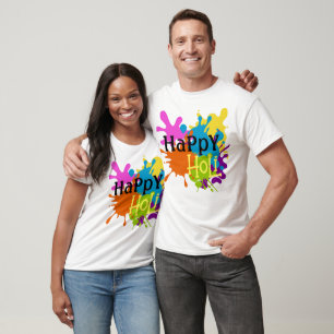 Farbenfrohe Happy Holi individuell T-Shirt