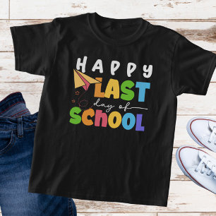 Farbenfrohe "Happy Last Day of School" Kindergesch T-Shirt