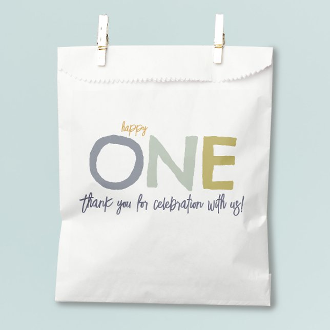 Farbenfrohe Happy One First Birthday Geschenkboxen Geschenktütchen (Von Creator hochgeladen)