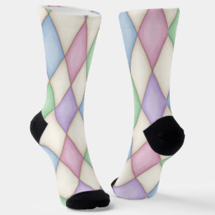 Farbenfrohe Harlequin Diamond Karo Pattern Socken