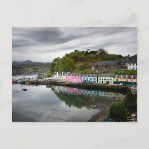Farbenfrohe Häuser in Portree, Skye Postkarte