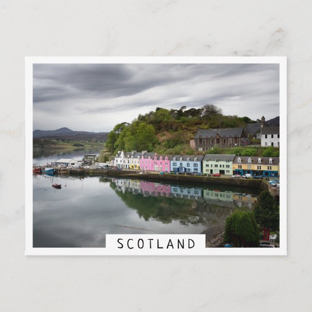 Farbenfrohe Häuser in Portree, Skye Postkarte (Vorderseite)