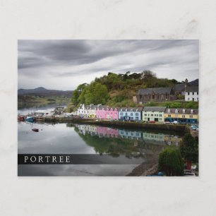 Farbenfrohe Häuser in Portree, Skye Postkarte