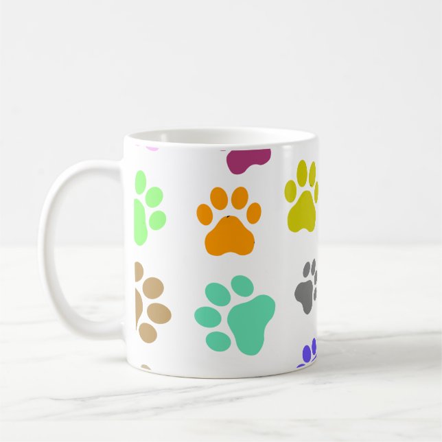 Farbenfrohe Haustiere - Muster für Katzen- oder Hu Kaffeetasse (Links)