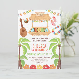 Farbenfrohe hawaiianische Aloha Geburtstagseinladu Einladung
