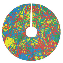 Farbenfrohe heiße Schlamassel Weihnachtsfarbenspri Polyester Weihnachtsbaumdecke