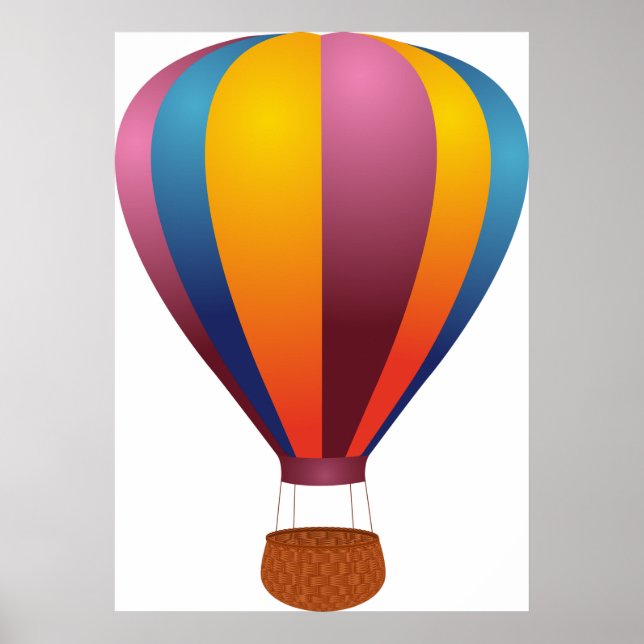 Farbenfrohe Heißluftballon Poster (Vorne)