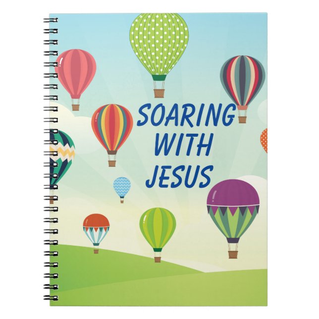 Farbenfrohe Heißluftballons Kinderfeiern Notizblock (Vorderseite)