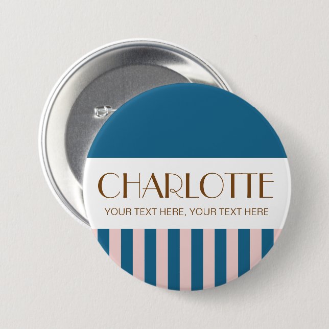 Farbenfrohe, helle Farbe Trendy Moderne Streifen Button (Vorne & Hinten)