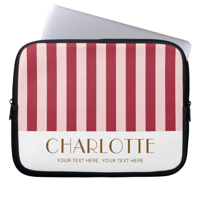 Farbenfrohe, helle Farbe Trendy Moderne Streifen Laptopschutzhülle (Vorderseite)