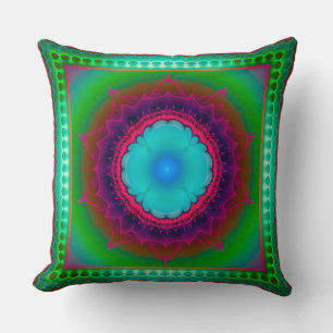 Farbenfrohe helle Fraktal Kissen